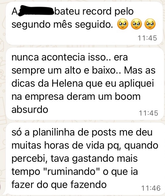 Depoimento de aluna do Fluxo