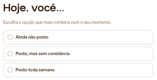 Tela Comece aqui do Fluxo